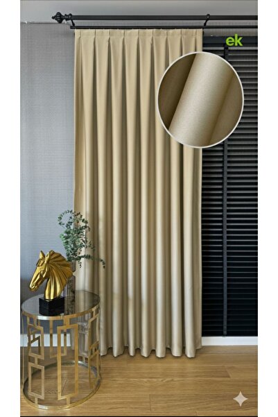 Masal House Krem Blackout Karartma Fon Perde – %100 Işık Geçirmez, Düz Dikim,...