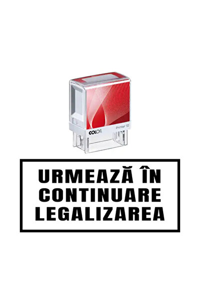 Colop Printer Stampila de birou notar urmeaza legalizarea - 27x10-mm, negru
