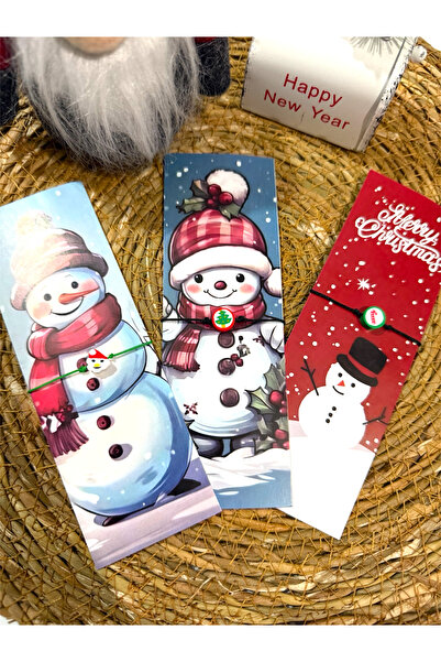 FIERA JEWELRY Set of 3 Adjustable Rope Bracelets with New Year's Cards