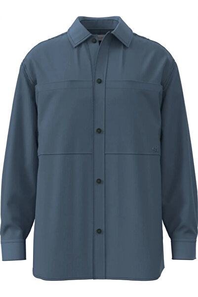 Calvin Klein LS RIPSTOP RELAXED SHIRT Mavi Erkek Tişört