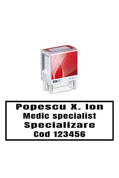 Colop Printer Stampila de birou COLOP Medic dreptunghiulara - 38x14-mm, negru