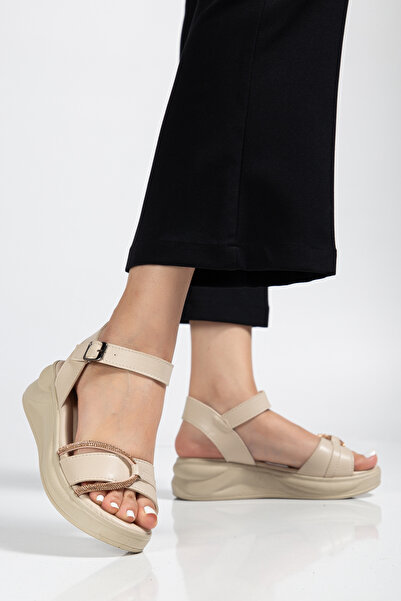 Hale Shoes Stone Detailed Daily Women's Sandals Z003