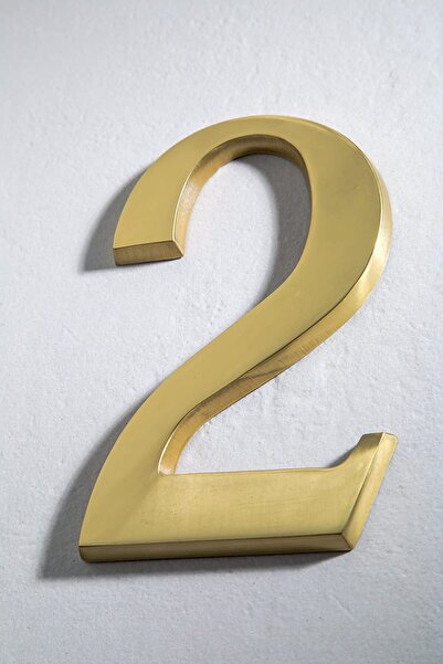 ICON TOOLS HOUSE NUMBER, BRASS, SHINY 200 MM, DIGIT "2"