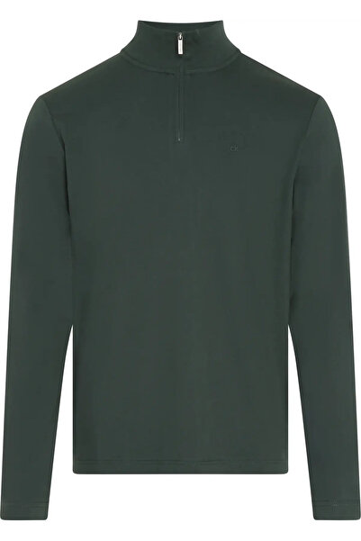 Calvin Klein LIQUID TOUCH LS ZIP Erkek Yeşil Sweatshirt