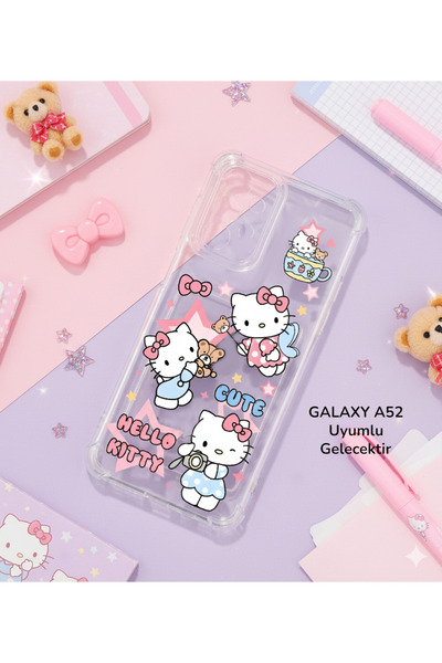 Kılıforyum حافظة لهاتف سامسونج جالاكسي A52 حافظة شفافة على شكل حرف G مع حامل ...