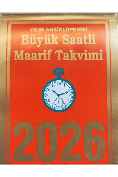Maarif Yayınları 2026 Büyük Boy Saatli Maarif Takvimi
