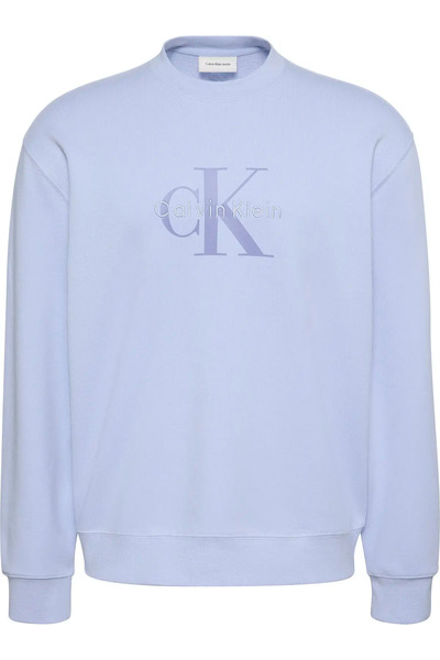 Calvin Klein LS EU 350TERRY MONOLOGO CN SWTSH Erkek Mavi Sweatshirt