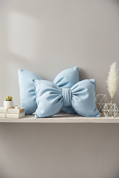 JACA Set of 2 Bowknot-Looking Decorative Linen Fabric Pillow Ribbon Gift Throw Pillow Cushion Set (2 Pieces)