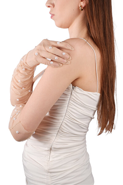 Limelia Elegant Chic Pearls Bridal Costume Wedding Gloves Long Tulle Gloves f...