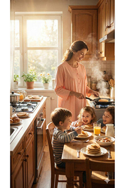 5.MEVSİM Long Sleeve Plain Mother Nightgown (Available in Sizes m to 3XL)