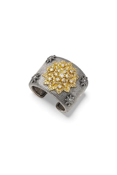 neslyaccessories Özel Koleksiyon Fırçalanmış Altın Kaplama Yüzük (Silver)