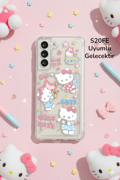 Kılıforyum حافظة لهاتف سامسونج جالاكسي S20Fe حافظة شفافة على شكل حرف G مع حام...