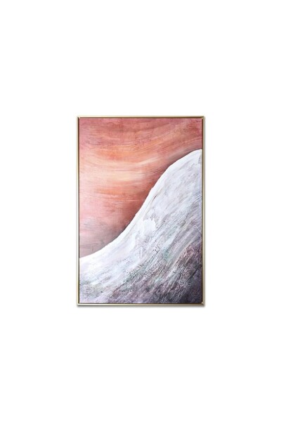 Vi Markets Wall art with a golden frame and soft nature-inspired color accents