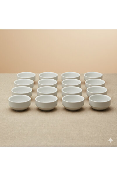 Külsan Melamine saucer set of 12 pieces, 6 cm size, white color