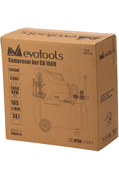Evotools Air Compressor CA1500 - Power 1500 W Volume 24 l Pressure [P[bar] - Pressure] bars 1500 W 24