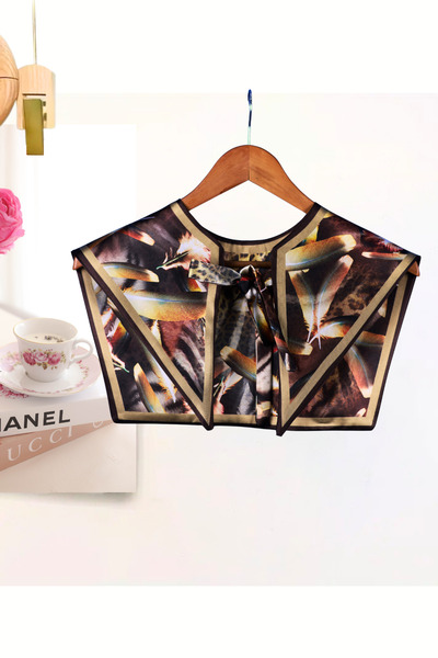 nurfemina Feather and Leopard Patterned Luxury Shoulder Shawl & Whisper of Nature Special Design Collar Scarf