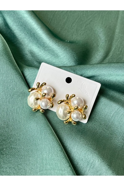 D&Z ACCESSORİES أقراط مجمعة بتفاصيل لؤلؤية على الطراز العتيق |   تصميم أوراق ...