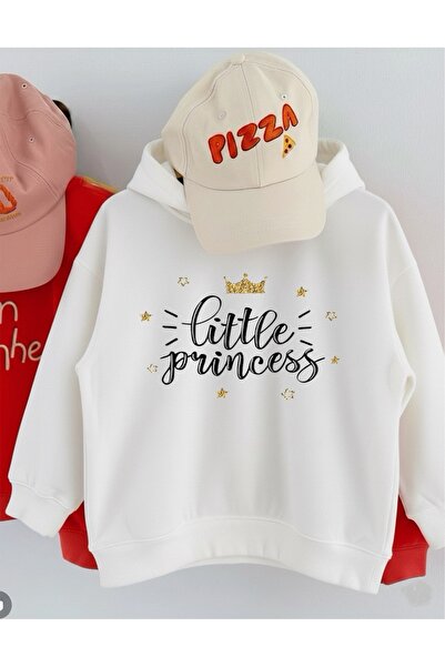 LORVEX قصة فضفاضة سويت شيرت بناتي – ليتل برنسيس بلاك سكريبت مطبوع