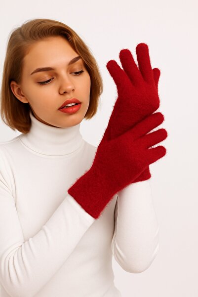 gigigiyim Düz Renk Peluş Kadın Eldiven