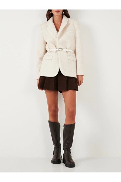 Lavanta Tekstil Belted Plush Blazer Jacket