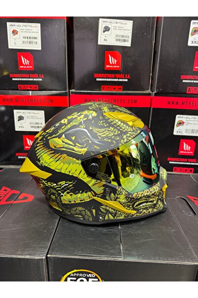 DeadG Mytology sarı kask (güneş gözlüklü)