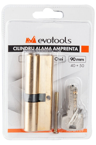 Evotools Brass Cylinder ETS Imprint - Brass Color Type Off-center 90 mm 40+50 mm