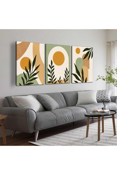 ALAYRA International مجموعة من 3 لوحات فنية تجريدية بسيطة على قماش، مقاس 40 ×...