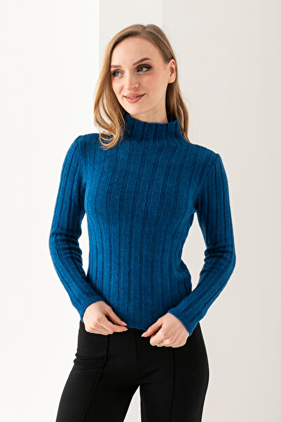 Cebe Triko Fitilli Badi - Comfortable Regular Fit Ribbed Knit Sweater - Badi Model, Knit Sweater