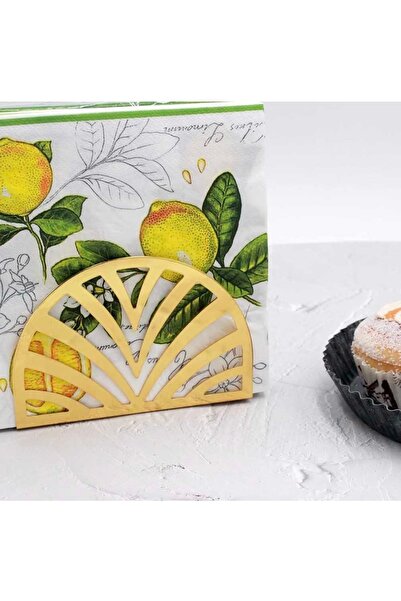 PUFO Gold decorative metal napkin holder, 13 x 9 cm, gold