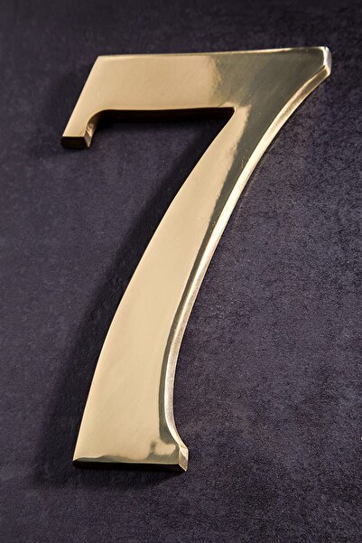 ICON TOOLS HOUSE NUMBER, BRASS, SHINY 200 MM, DIGITAL "7"
