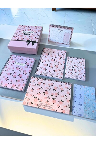 Eldesen Tasarım Yeni Yıl Kutulu Set, 3'lü Planlama Seti, 2026 A6 Takvim, Kalı...