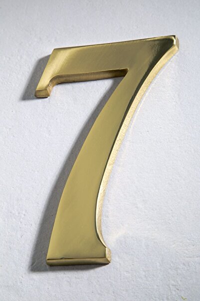 ICON TOOLS HOUSE NUMBER, BRASS, SHINY 200 MM, DIGITAL "7"