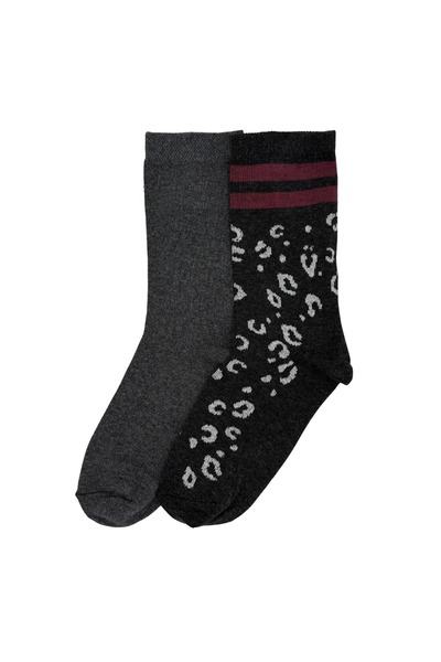 FENRA STUDIO جوارب قطنية نسائية بنقشة الفهد، مكونة من قطعتين، بتصميم دائري ول...