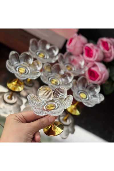 TOHA Papatya Kahve Yanı Lokumluk 6’lı – Altın Ayaklı Şık Sunum Seti