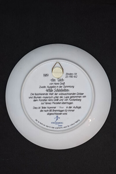 FÜRSTENBERG Series in the Lake 1989 Year Wild Beauties Porcelain Wall Plate 22 cm