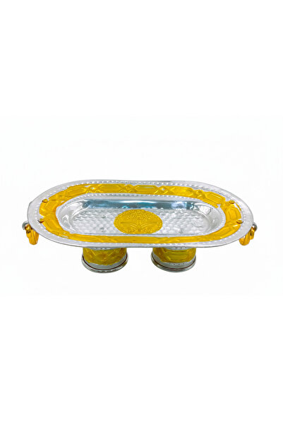 ALSAIF KITCHEN صحن فضي ذهبي فاخر للمناسبات – تصميم تقليدي أنيق يناسب السفرة والعشاء – هدايا عائلية واحتفالات