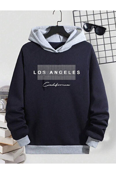 Machetta Φούτερ Unisex Λος Άντζελες Καλιφόρνια με τύπωμα oversized με κουκούλα