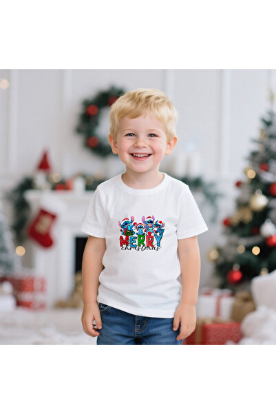matelio Stitch and the Christmas Team Kids T-shirt