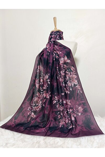 REMOMODA Patterned Floral Model Shawl French Cotton Stretchy Soft Shawl High ...