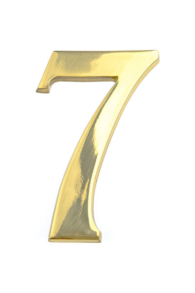ICON TOOLS HOUSE NUMBER, BRASS, SHINY 200 MM, DIGITAL "7"