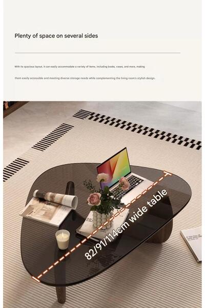 BL Luxury French-style glass coffee side table made of wood living room with elegant and high-quality