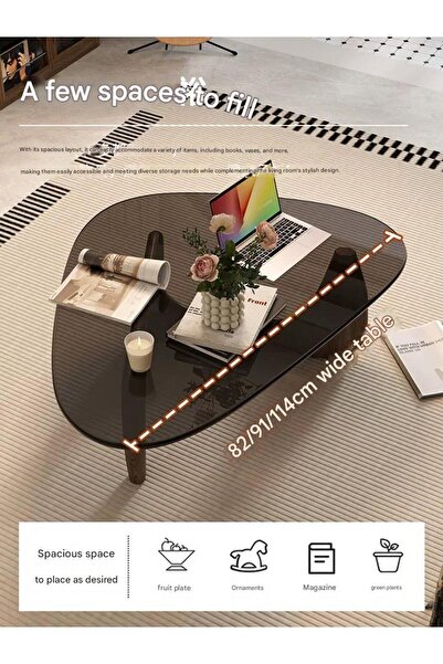 BL Luxury French-style glass coffee side table made of wood living room with elegant and high-quality