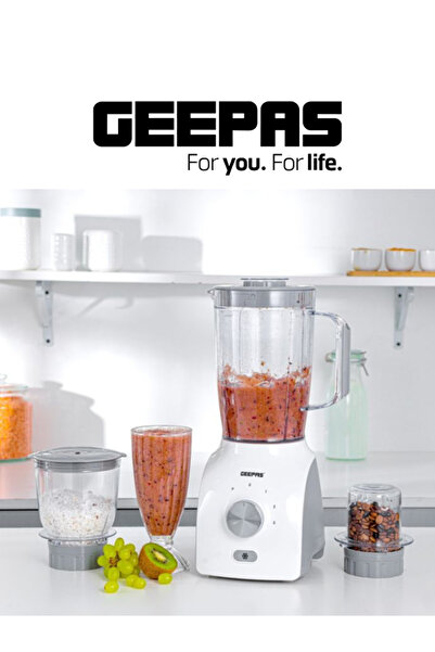 Geepas Geepas 3-in-1 Blender – 600 Watts – 1.8 Liter Capacity with Grinder and Chopper