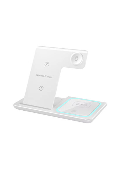 SJ حامل شحن لاسلكي 3 في 1 لساعة Apple والهاتف وسماعات الأذن مع ملحق مغناطيسي سريع