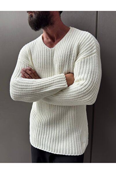 Zen And Men Open Collar Knitted Men's Sweater