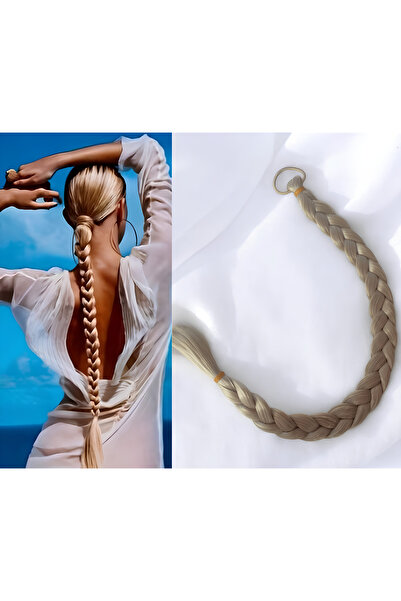 Trendpostiş Bal Köpüğü Örgülü At Kuyruğu Saç Takma Lastik Tokalı Örgülü Saç (...