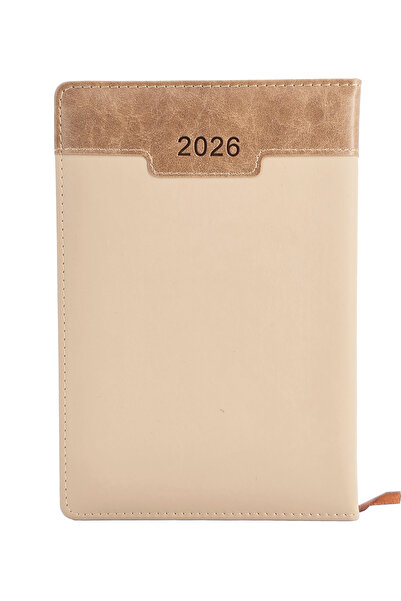 Generic مفكرة يومية من الجلد الصناعي مقاس A5 لعام 2026، مخطط يومي