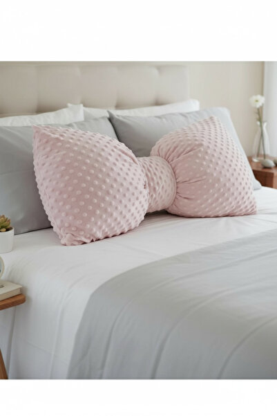 JACA Plush Bowknot Appearance XXL Throw Pillow Decorative Fabric Pillow Inner Filled Bowknot Throw Pillow