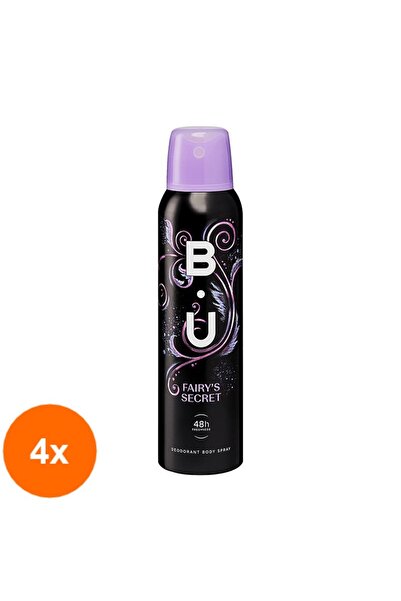 B.U. Set 4 x Deodorant Spray BU Fairy Secret, Femei, 150 ml