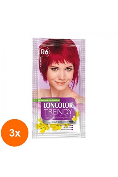 Loncolor Set 3 x Plic Vopsea Par Semi-Permanenta Trendy Colors R6 Techno Red ...